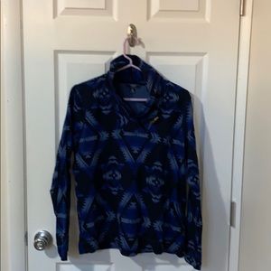 Chaps Blue Southwestern Print Pullover